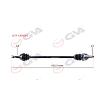 Komple Aks Sağ Astra G 1.4/1.6 16v 98-05 950mm