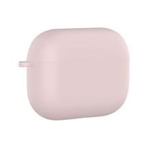 Airpods Pro 3 Uyumlu Silikon Kılıf Darbe Ve Çizilme Koruyucu, Soft Touch Silikon, Kablosuz Şarj Destekli, Taşıma İpi Slotlu Kum Pembe