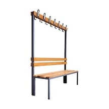 Ayakkabılıksız 4 Ayaklı Tek Taraflı Bank, 7 Adet Kanca, 150x43x170 Cm, Vestiyer Bankı, Spor Bankı