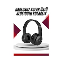 Bluetooth Kablosuz Kulaklık Siyah Wireless 5.0 Kulak Üstü Uzun Pil Ömrü - Lisinya