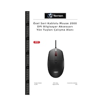 Özel Seri Kablolu Mouse 2000 Dpı Bilgisayar Aksesuarı Yön Tuşları Çalışma Alanı M8