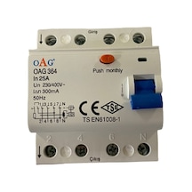 Oag Kaçak Akım Rölesi 4 25A 300 Ma