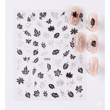 Gümüş Holografik Yaprak Dizayn Tırnak Sticker Tırnak Etiketi Nail Art Jo-1054s