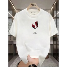 Tarzsokak Unisex Alkol Sevgi T-shirt Beyaz