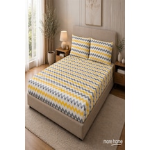 More Home Tek Kişilik Lastikli Çarşaf Seti + Yastık Kılıfı Zikzaklı Sarı Gri Beyaz More Home Tek Kişilik Lastikli Çarşaf Seti + Yastık Kılıfı Zikzaklı Sarı Gri Beyaz