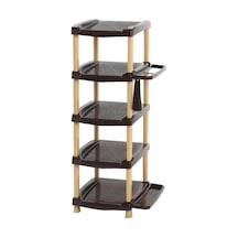 Omnipazar Sy-5140 Plastik Smartline Tekli Ayakkabılık 5 Katlı Kahverengi