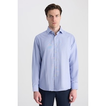 D'S Damat Ds Damat Regular Fit Lacivert Çizgili Gömlek 5hf02ıg25100m Çok Renkli