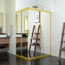 Tekno Duş Gold Rigel 6mm Reflekte Cam Dikdörgen Duşakabin Şeffaf