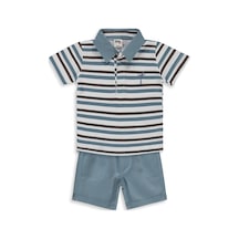 Civil Baby Palmiye Nakışlı 6-18 Ay Takım - Mavi Soft İndigo