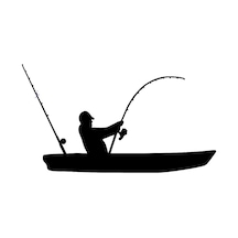 Balık Avlayan Adam Stickeri 17Cm