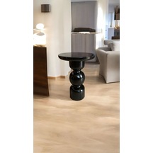 Simillo Wood Wooden Ahşap Karpuz Model Tekli Mantar Yan Sehpa Modern Siyah Renk Fiskos Siyah