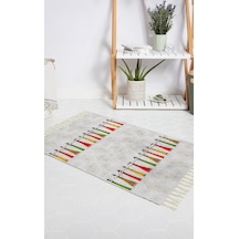 Banyo Halısı Dijital Baskılı Banyo Paspası 50x80 Polyester Kaymaz Tabanlı Duş Paspası Africa Beyaz - Siyah