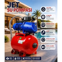 1.5 Hp 1" Jet Pompalı 24 Litre Tanklı 4 Kat 5 Daireye Yeterli Paket Hidrofor Scjettank