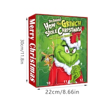 Gajeena Yılbaşı Ağacı Süsü - 12 Saatli Greenwich Şans Kutusu Yeşil Tüylü Canavar Dekoru