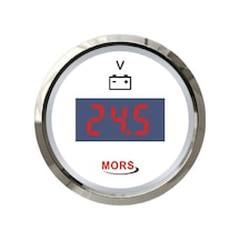 Mors Dijital Voltmetre 12-24 Volt Beyaz