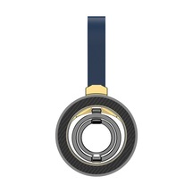 Çinko Alaşımlı Silikon Manyetik Tutucu Halka Toka Karbon Fiber Desen Dönen Çift Taraflı Manyetik Telefon Kickstand - Siyah