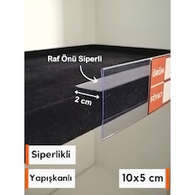 10 Adet Pvc Etiketlik Dik Siperli Yapışkanlı 10x5 Cm Raf Önü
