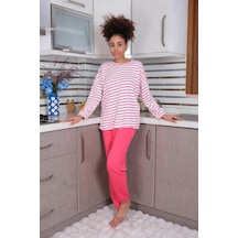 Akbeniz Kadın Uzun Kol 3 İplik Penye Pijama Takım 4179 - Xl Beyaz