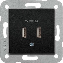 Viko Artline Novella Siyah Usb Şarj Prizi 5V 2A Çerçevesiz - 92605509