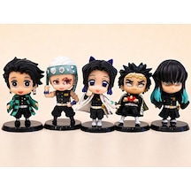 Demon Slayer 5'li Figür Seti Tanjiro Tengen Uzui Shinobu Gyomei Muichiro 7 Cm