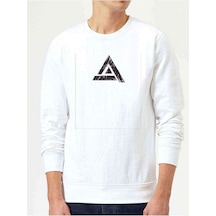 Apex Logo Baskılı Beyaz Erkek Örme Sweatshirt (528539562)