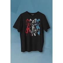 Ac Dc Kırmızı Bordo Gri Mavi Angus Ve Malcolm Young Rock'n Roll Baskılı Tişört Unisex T-shirt 001