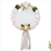 Süslebabypartystore Çiçekli Ve Ayıcıklı 37Cm Kasnak Kapı Süsü Çok Renkli