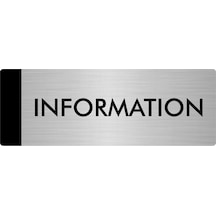 Metal Yönlendirme Levhası, Departman Kapı Isimliği Information 10x20 Cm Gümüş Renk