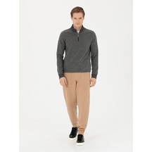 Cacharel Bej Jogging Fit Lastik Paçalı Triko Pantolon