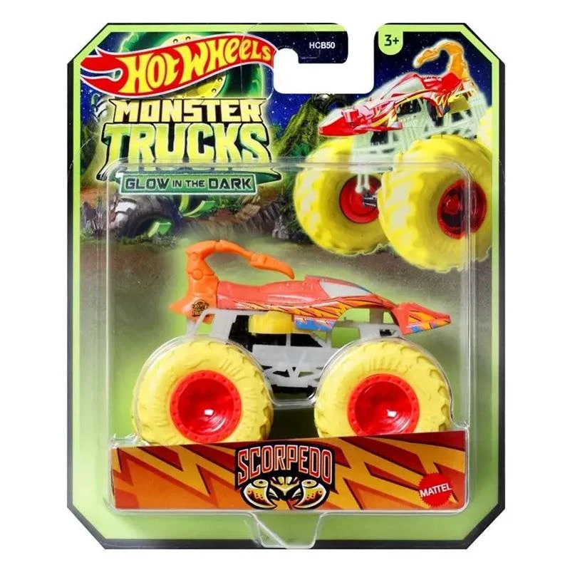 Hot Wheels Monster Trucks Glow İn The Dark Scorpedo 1:64 Scale Vehicle