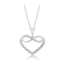 Gümüş Kalpli Sonsuzluk Kadın Kolye Beyaz