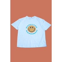 Hardcore Happiness / Oversize Tişört Beyaz