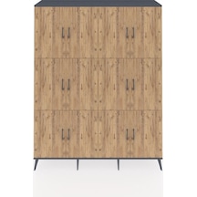 Hyperion Gardrop 10 Raflı 12 Kapaklı 176x44x221 Antrasit-çam Beyaz