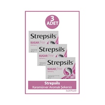 Strepsils Karamürver Aromalı Şekersiz 24 Pastil 3 Adet