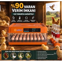 Tam Otomatik Kuluçka Makinesi 130 Yumurta Kapasiteli - Akıllı Isı Ve Nem Kontrollü, Ayarlanabilir Viyol, Otomatik Su Sistemli