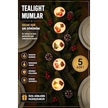 Yılbaşı Tealight Mum Çok Renkli