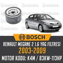 Renault Megane 2 1.6 16V Bosch Yağ Filtresi 2003-2009 N11.17211