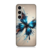 Samsung Galaxy S23 Uyumlu Parçalanan Renkli Kelebek Desenli Silikon Kılıf Çok Renkli