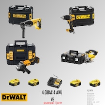 Dewalt DCH133NT + DCD805NT + DCG407NT + DCS334NT 4 Adet 5 Amper Akü + Şarj Aleti Set