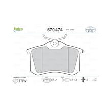 Valeo Arka Balata Fluence-megane Iı-ııı-p207-p308-p307-partner-berlıngo-c2-c3-c4-crossland- Bora-passat 97 Golf Iv-v-polo 87x52.9x17 670474 1j0698451p 440605713r 1623180580