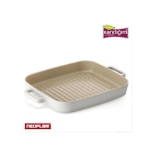 Neoflam Fika Alüminyum Döküm Dikdörtgen Izgara Grill Tava 28 CM M