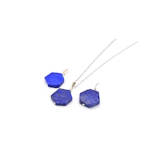 Hakiki Doğal Lapis Lazuli Kolye Ucu 015 Beyaz