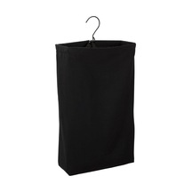 Hanging Cotton Canvas Laundry Hamper Bag, Black