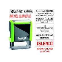 Trodat 4911 Firma - Ofis - Şirket - Doktor - Avukat Kaşesi Siyah N11.1193