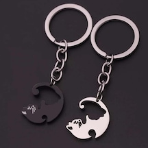 Yin-yang Cats Kedi Ikili Sevgili Arkadaşlık Siyah Beyaz Anahtarlı