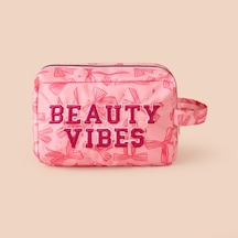 Living Beauty Vibes Kozmetik Çantası - Pembe - 21x12x8 Cm