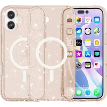 Newface Apple İphone 16 Plus Kılıf Star Magsafe Kapak - Turuncu