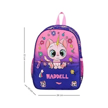 Minik Kedi Desenli Mor Anaokulu Sırt Çantası Çok Renkli