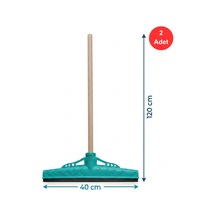 Mulpex Kauçuk Zemin Çekçeği 40 Cm + 120 Cm Ahşap Saplı Endüstriyel Temizlik Seti X 2 Adet