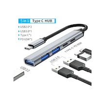 Kebidumeiusb-c Hub 4/5 Portlu Usb3.1 Ultraslim Alüminyum Dizüstü Bilgisayar Adaptörü Gümüş Chına
